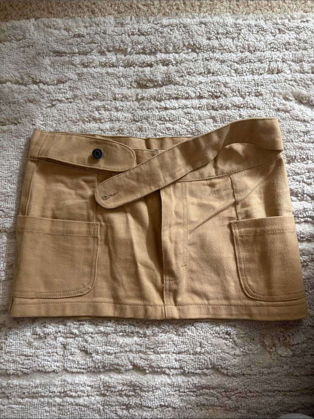 Motel Rocks Tan Mini Skirt with Belt Detail